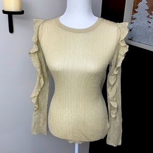 Express flounce sleeve sweater
